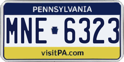 PA license plate MNE6323
