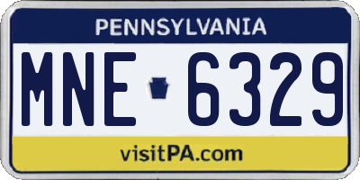 PA license plate MNE6329