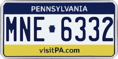 PA license plate MNE6332