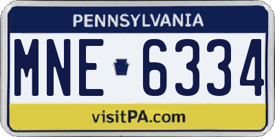 PA license plate MNE6334