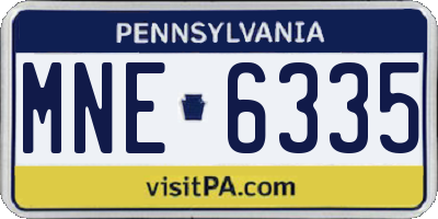 PA license plate MNE6335