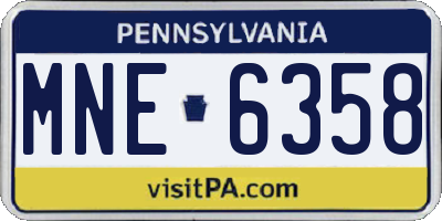 PA license plate MNE6358