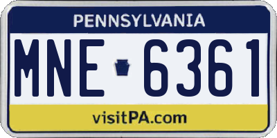 PA license plate MNE6361
