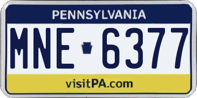 PA license plate MNE6377