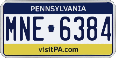 PA license plate MNE6384