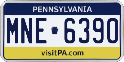 PA license plate MNE6390