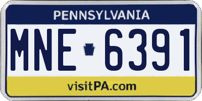 PA license plate MNE6391