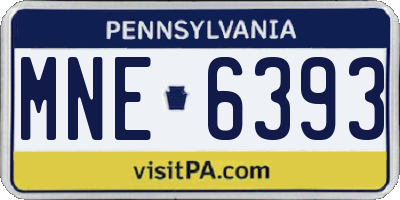 PA license plate MNE6393