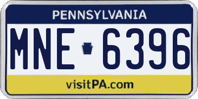 PA license plate MNE6396
