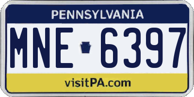PA license plate MNE6397