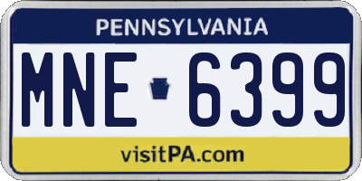PA license plate MNE6399