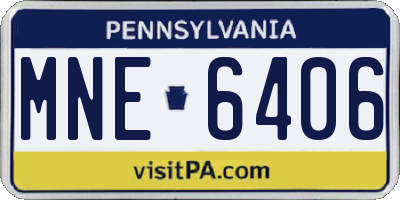PA license plate MNE6406