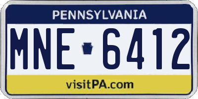 PA license plate MNE6412