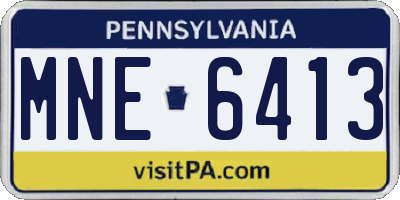 PA license plate MNE6413