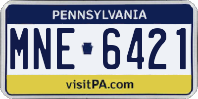 PA license plate MNE6421