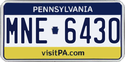 PA license plate MNE6430
