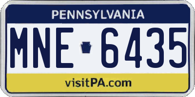 PA license plate MNE6435