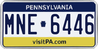 PA license plate MNE6446