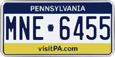 PA license plate MNE6455
