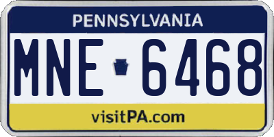 PA license plate MNE6468