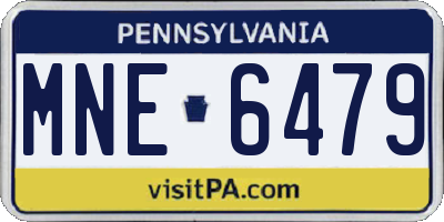 PA license plate MNE6479