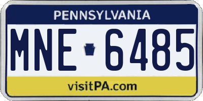 PA license plate MNE6485
