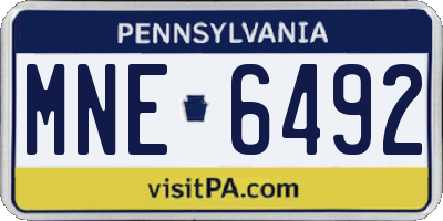 PA license plate MNE6492