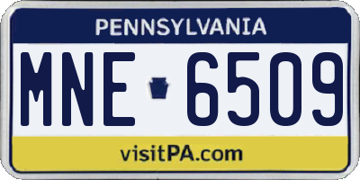 PA license plate MNE6509