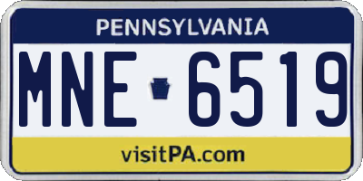PA license plate MNE6519