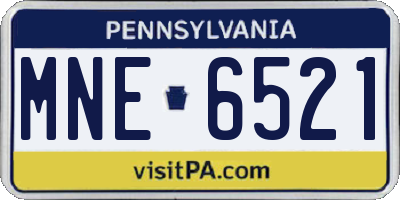 PA license plate MNE6521