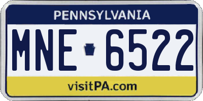PA license plate MNE6522
