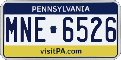 PA license plate MNE6526
