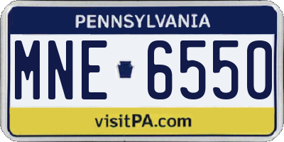 PA license plate MNE6550