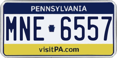 PA license plate MNE6557