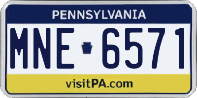 PA license plate MNE6571