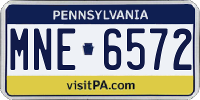 PA license plate MNE6572