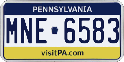 PA license plate MNE6583