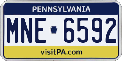 PA license plate MNE6592