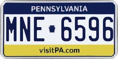 PA license plate MNE6596