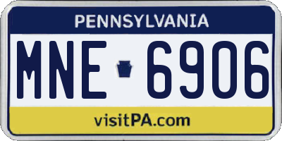 PA license plate MNE6906