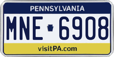 PA license plate MNE6908