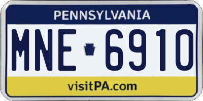 PA license plate MNE6910
