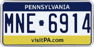 PA license plate MNE6914