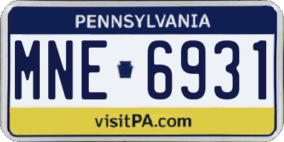 PA license plate MNE6931