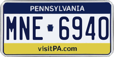 PA license plate MNE6940