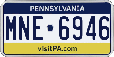 PA license plate MNE6946