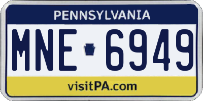 PA license plate MNE6949