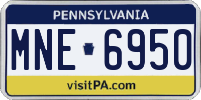 PA license plate MNE6950