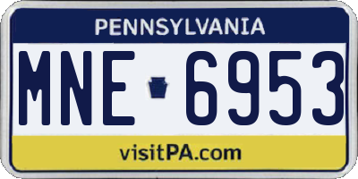PA license plate MNE6953