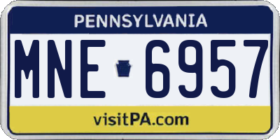 PA license plate MNE6957